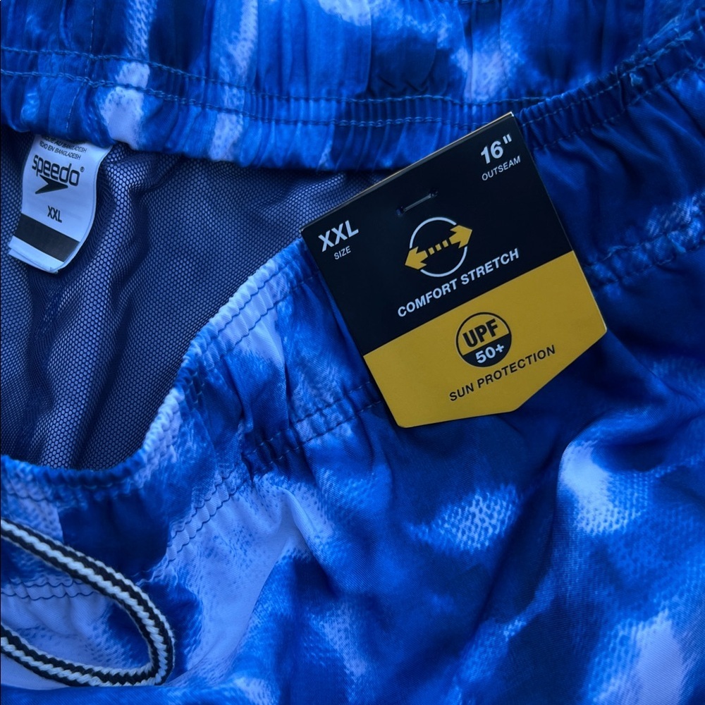 Speedo Men's Tie-Dye Blue Swim Trunks - Picture 3 of 8